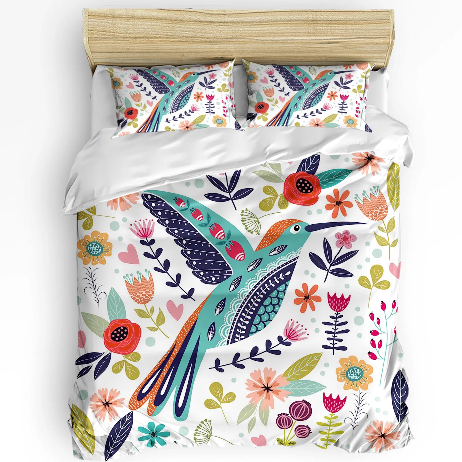Birds Flowers Leaves 3pcs Couple Duvet CoverPillow Case Custom Comforter Bedding Set Quilt Cover Double Bed Home Tex